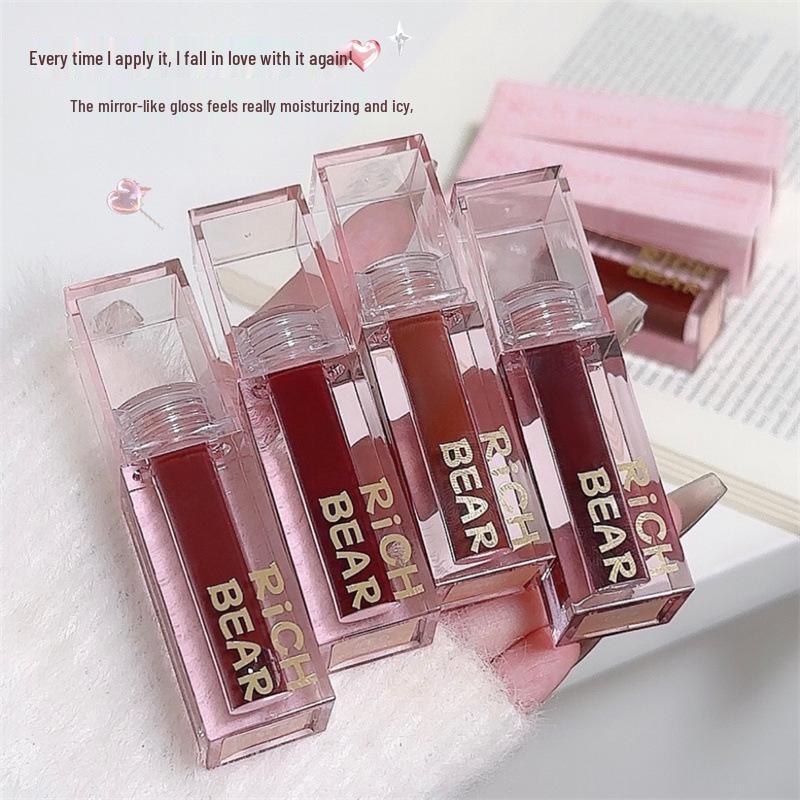 Rich Bear Glazed Lip Tint: Lustrous, Long-lasting, Water-Gloss Shine, Vibrant Colors