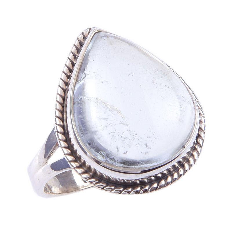 Natural Aquamarine Gemstone Handmade 925 Solid Sterling Silver Ring Size 7 V1E50