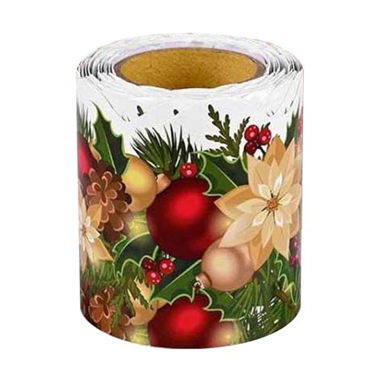 Weihnachts-Pinnwand-Bordüre Aufkleber Weihnachtsblumen-Zierbordüre Selbstklebende Etikettenaufkleber