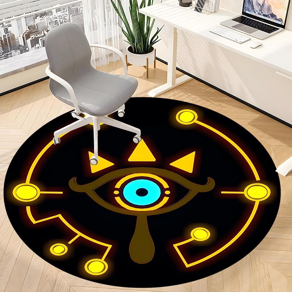 1pc Legend Zelda Symbol Office Round Area Rug, Under Office Chairs Bedroom Living Room Home Decor, Room Decoa1016239