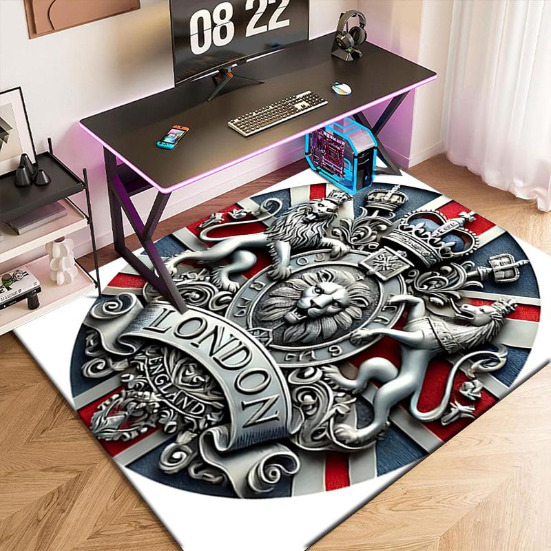 1pc British Empire London England Carpet Rug for Living Room Bedroom Home Sofa Decoration,Kids Play Non-slip Floor Mat
