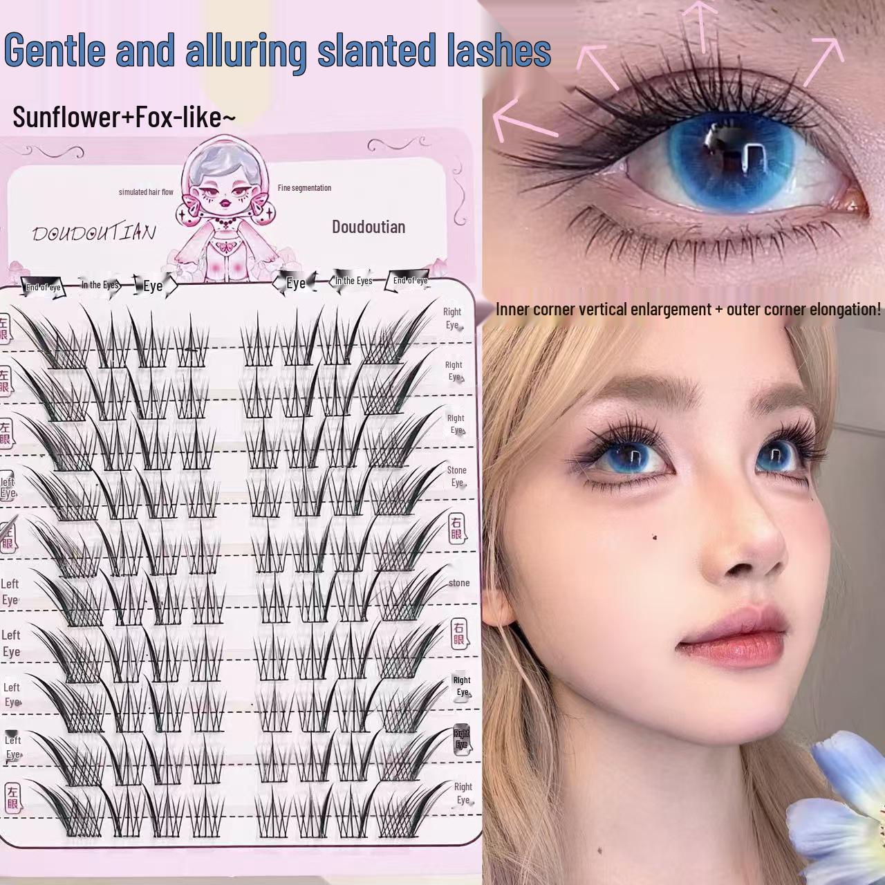 

Doudou Sweet & Charming Fox Eye Накладные ресницы, Прозрачные и Натуральные, Стиль Косплей и Комиксов, Плотный Китайский Стиль.