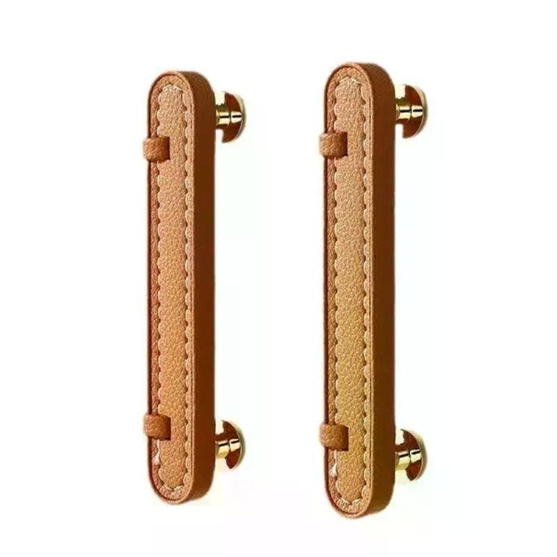 Zinc Alloy Leather Furniture Handles Cabinet Knobs for Shoe Cabinet Kitchen Cupboard Drawer Door Pulls Home Hardware Accessories
