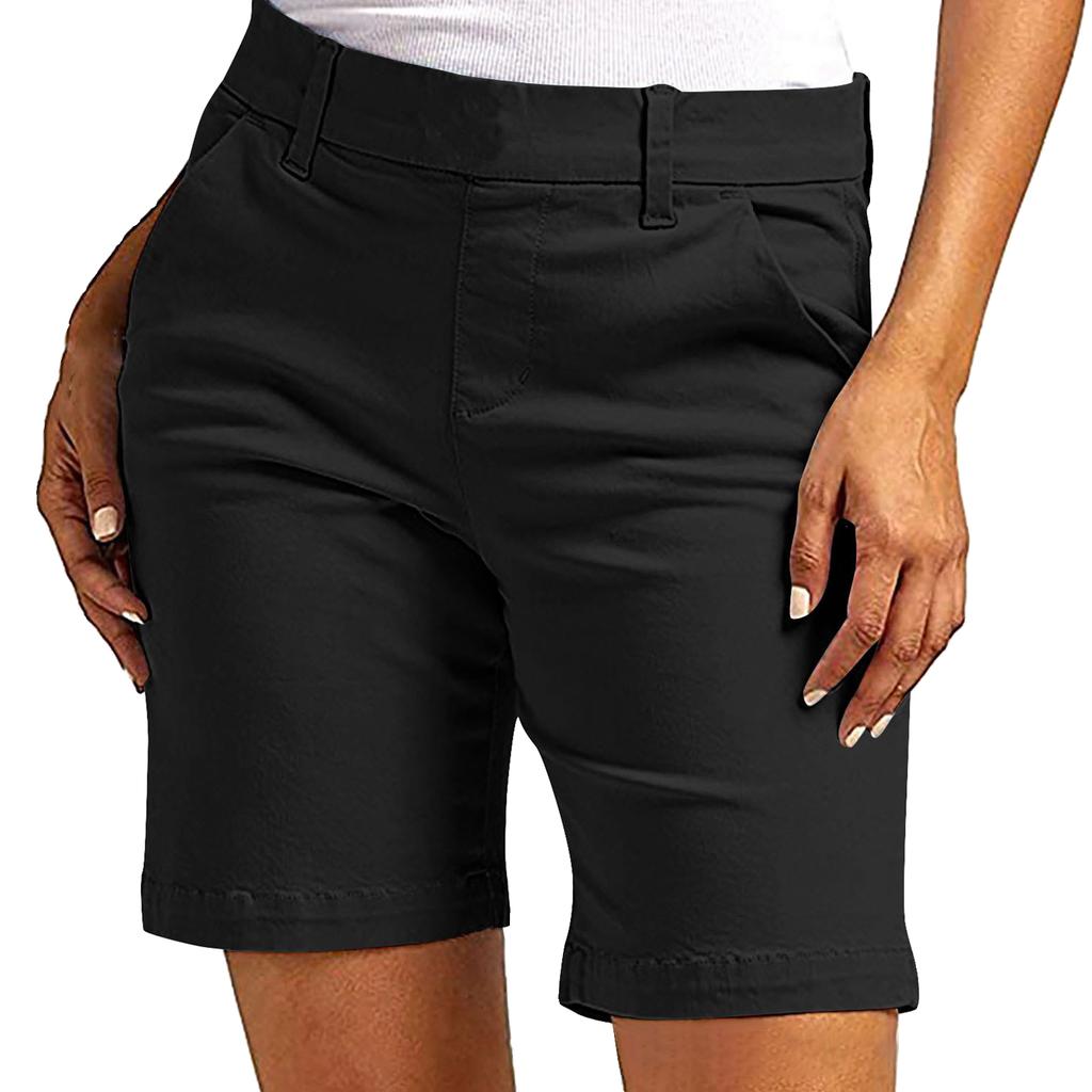 Women's Casual Stretch Shorts with Pockets Comfortable Summer Wear for Everyday Activities