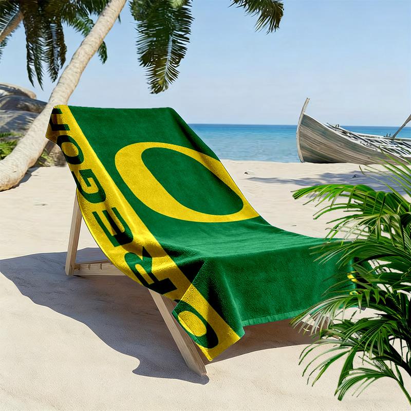 Oregon Ducks Print Beach Towel, Large Soft Quick Dry Towel for Beach Camping Swimming