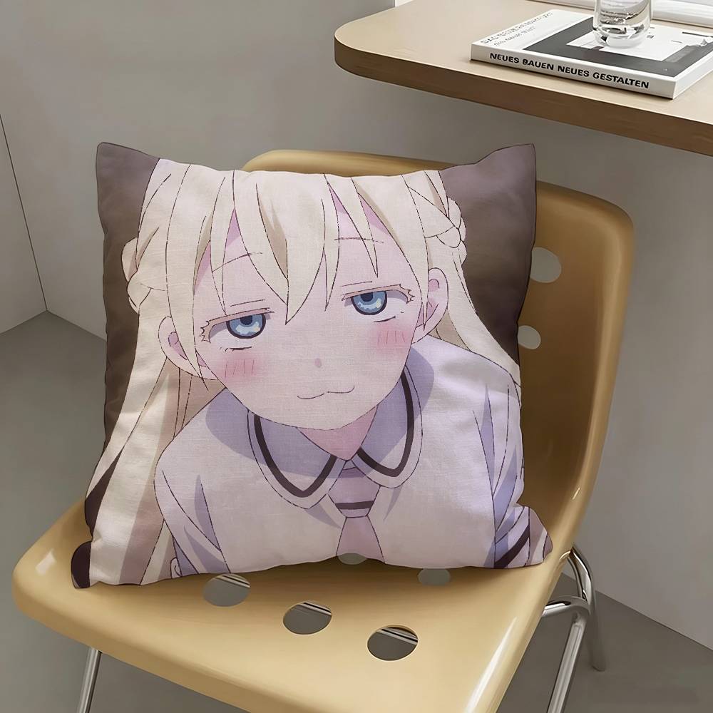 1pc Anime Asobi Asobase Characters Pillow Case Fashion Square Pillowcase Bedroom Sofa Room Ins Decoration Leisure