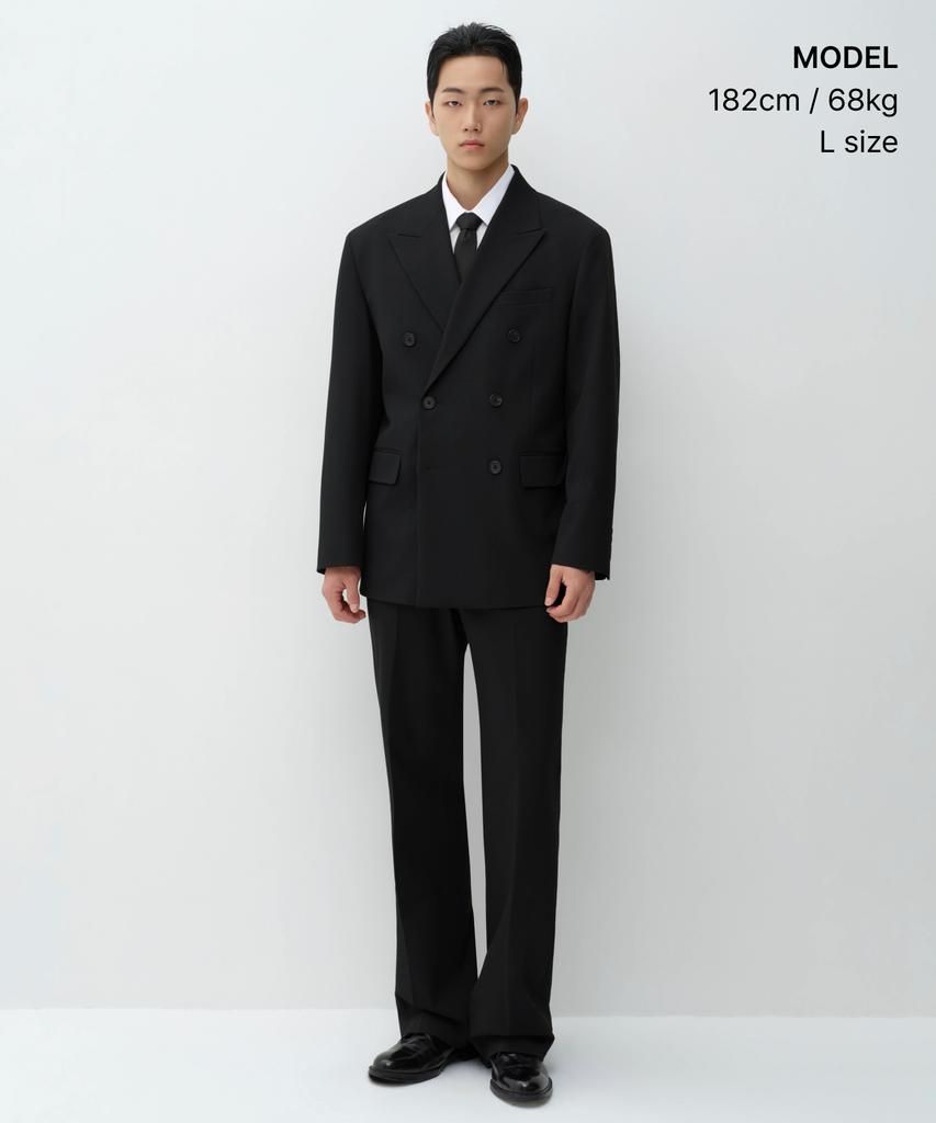 MUSINSA STANDARD Oversized Double-Breasted Blazer [Black]