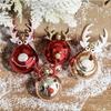 1 Set of 3 Christmas Decorations, Christmas Balls, Deer Christmas Balls, Christmas Tree Ornaments, Hand Painted Christmas Balls