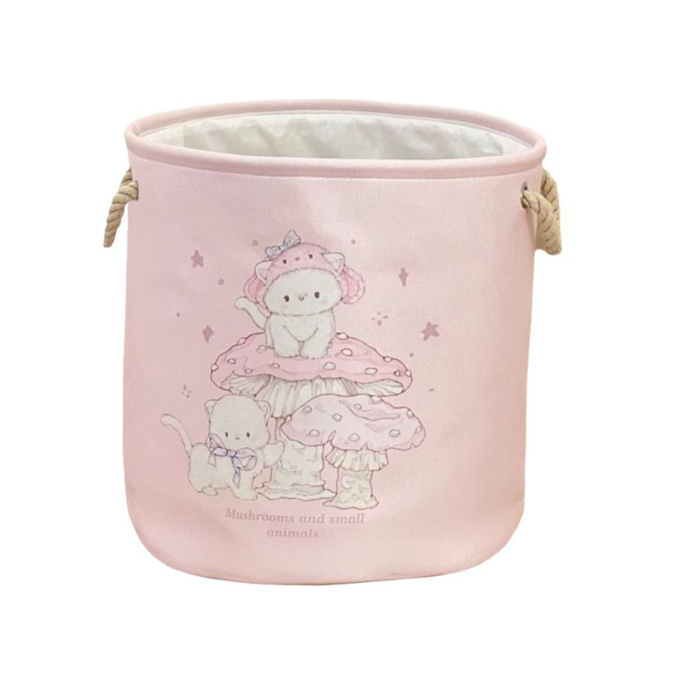 

Cotton Linen Foldable Laundry Basket Cartoon Toys Storage Basket Sundries Storage Basket Bathroom Style B