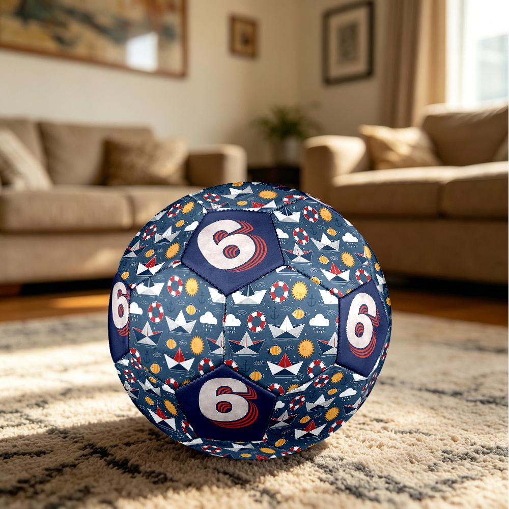 1PC Summer Boat Party Dynamic Number Soccer Ball Size 5 Football Machine Sewn Indoor/Outdoor Universal Football W71