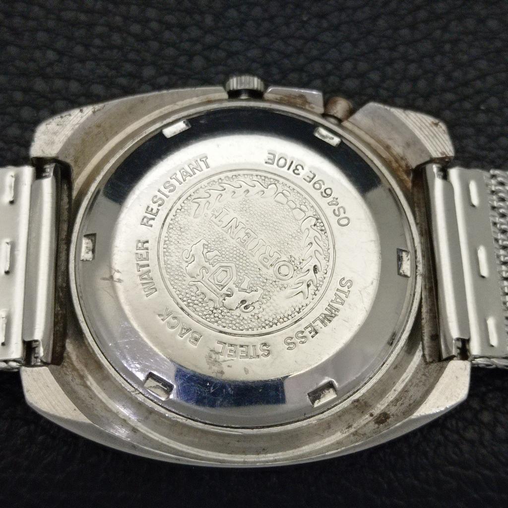 AUTOMATIC 46941 VINTAGE ORIENT JAPAN MENS BLUE COLOR DIAL WATCH a701882-5 R207-a701882