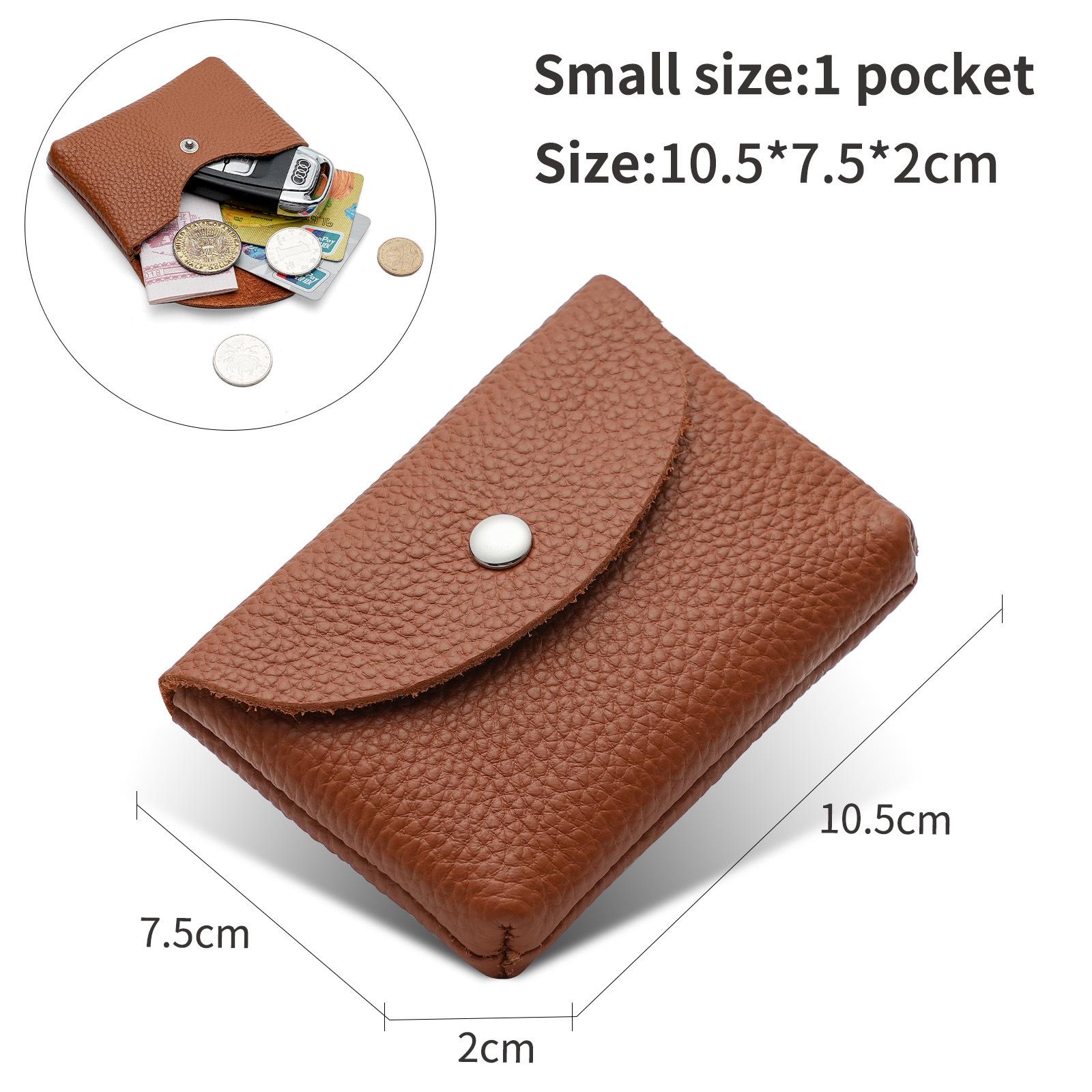 

Women s Small Genuine Leather Coin Purse - Top Layer Cowhide Litchi Grain Cover Wallet