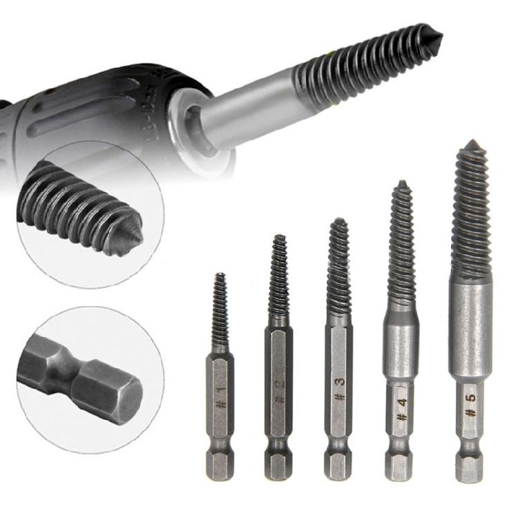 Damaged Screw Extractor Kit Disassemble Screws Bolt Stud Slip Teeth Demolish Stripped Twist Drill Bit Remover Tool