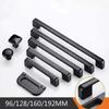 1/5pc Black Aluminum Alloy Cabinet Handles Modern Kitchen Drawer Pulls Matte Black Furniture Door Handles for Wardrobe Cupboard