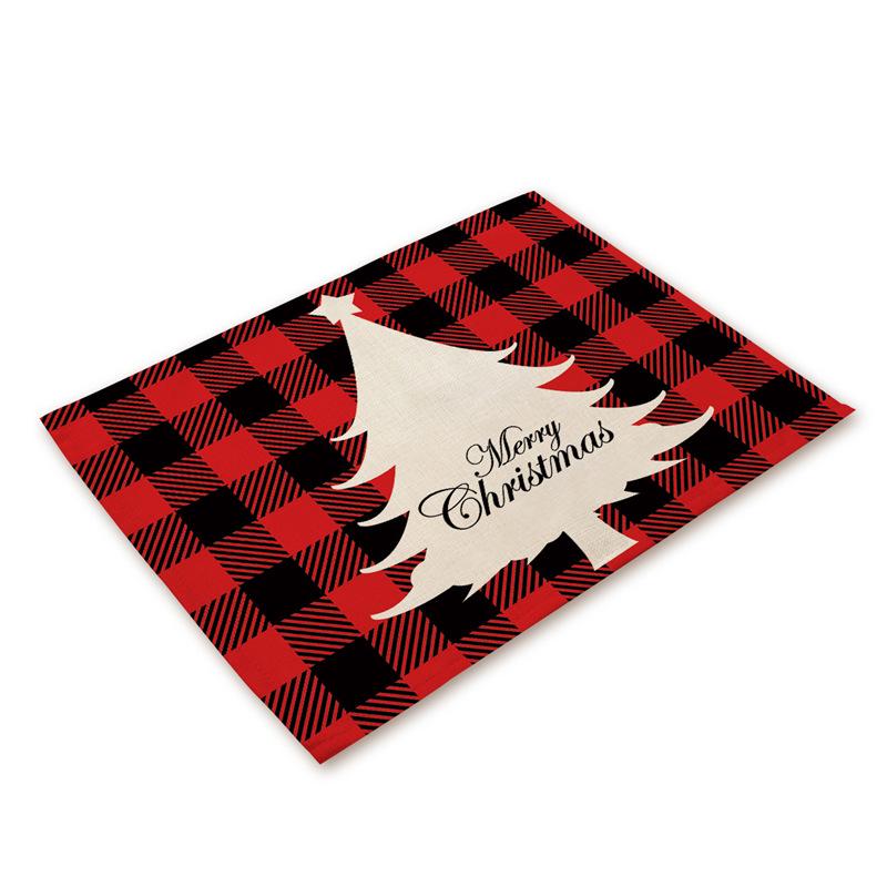 Western Style Stain-Proof Linen Placemat - Heat-Insulating and Decorative Christmas Table Mat