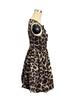 Women Leopard Print 3D Floral Decor Dress Summer Women Mature Style French Retro Patchwork Slim Sexy Elegant Women Maxi Dress
