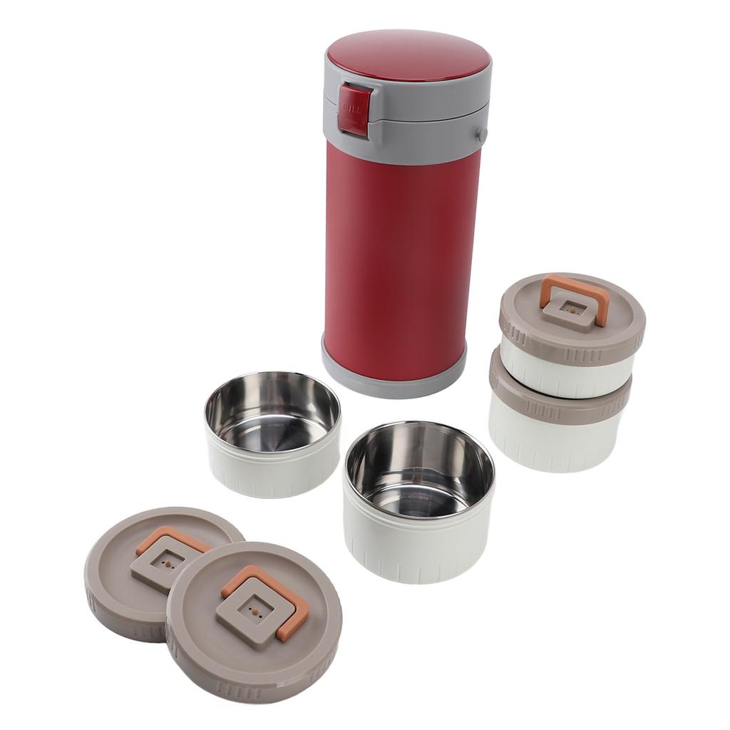 Insulated Jar 2.9L 304 Stainless Steel Microwave Safe Leakproof Stackable Lunch Box with Strap Handle Insulated Vacuum Food Jar for School