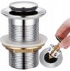 Automatic Washbasin Stopper with Strainer Without Overflow, Click Clack, Silver