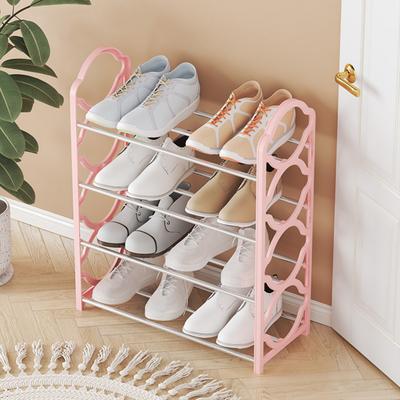 Schuhregal für den Eingangsbereich, 4 Ebenen, große Tragkraft, hohe Belastung, abnehmbares, verdicktes Stahlrohr
