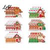 Indoor Christmas Party Decorations 24/36Pcs Gingerbread House Ornaments Wooden Xmas Tree Decor with Rope Decorative Holiday Crafts Hanging Ornaments