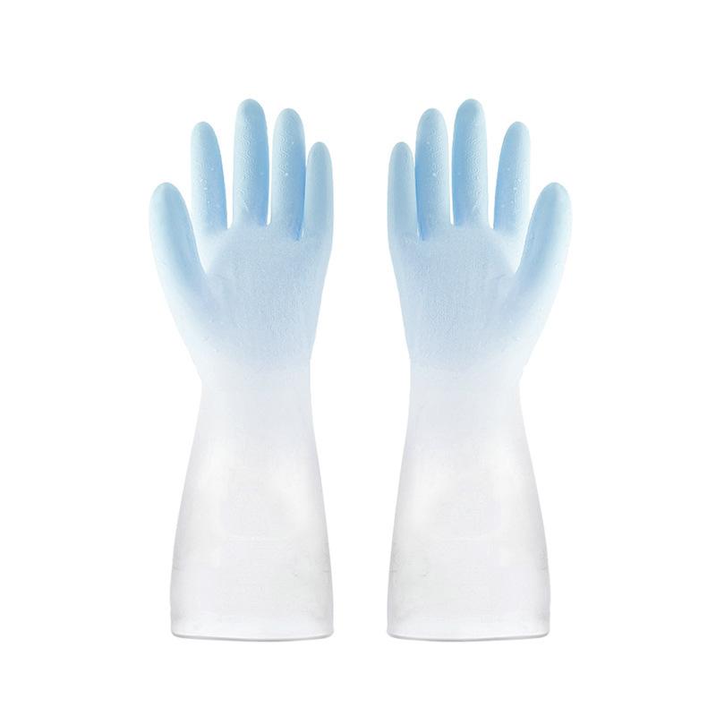 Kitchen Dishwashing Household Gloves Washing Clothes Waterproof Two-color Gloves Washing Dishes Gradient Color Gloves Washing Dishes Gloves