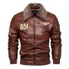 Motorrad Revers Lederjacke Herrenmode Retro Übergröße Lederjacke