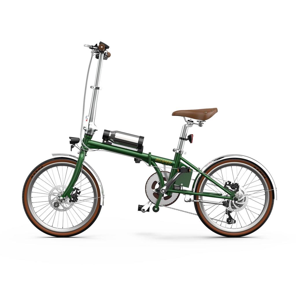 OT02PRO, rosso/verde, potenza motore 250W, 36V, batteria staccabile 5.2AH, pneumatici 20*1.35 pollici, bicicletta elettrica da città, velocità massima 25KM/H