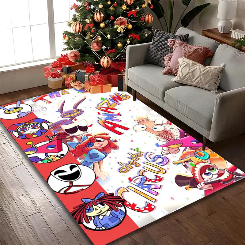 1pc Office Printed Area Carpet, The Amazing Digital Circus Rug, Home Sofa Chair Mat For Christmas and Halloween Décor