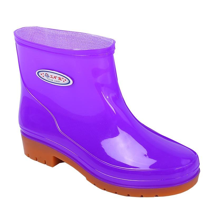 Fashion cotton water shoes adult rain shoes women's thickened rain boots rainy days fleece thermal rubber shoes overshoes non-slip