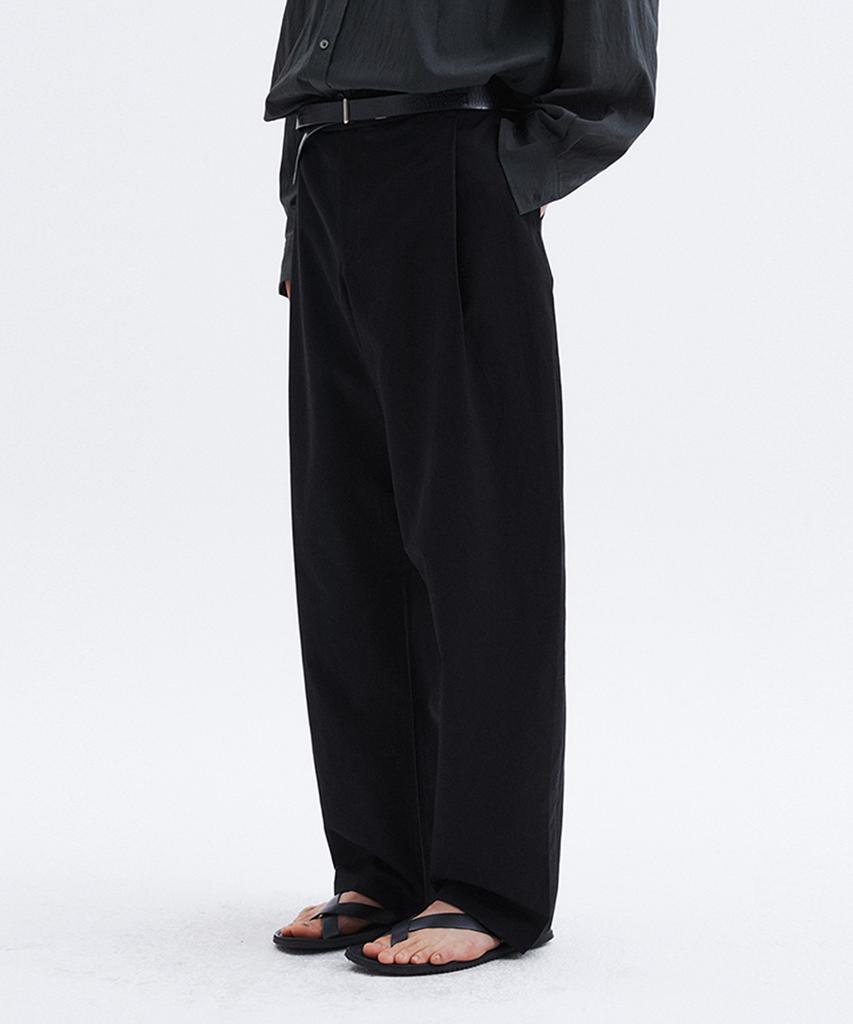 Le Mad Single-Pleat Banding Trousers - Black