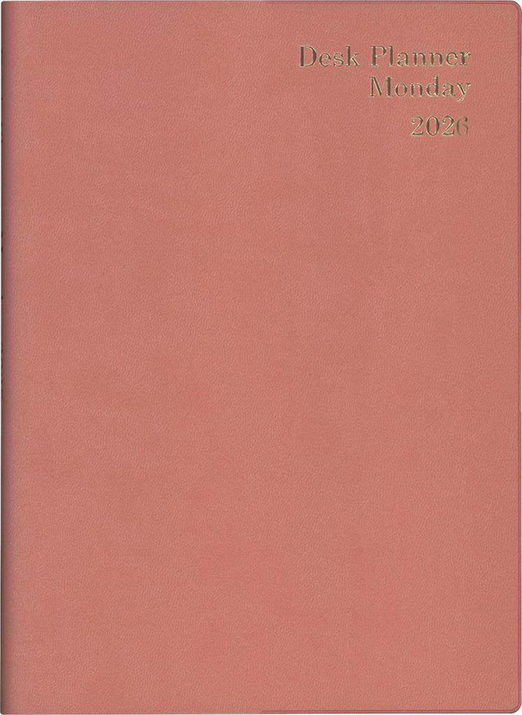 Hakubunkan 2026 A5 Weekly Desk 507 January Planner, Monday, Peach, No. (Starts 2026)