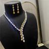 Gra High Jewelry Necklace Set Sexy Y-Shaped Yellow And White Diamond Mixed Chain Light Luxury Color Treasure Stud Earrings Pendant Women