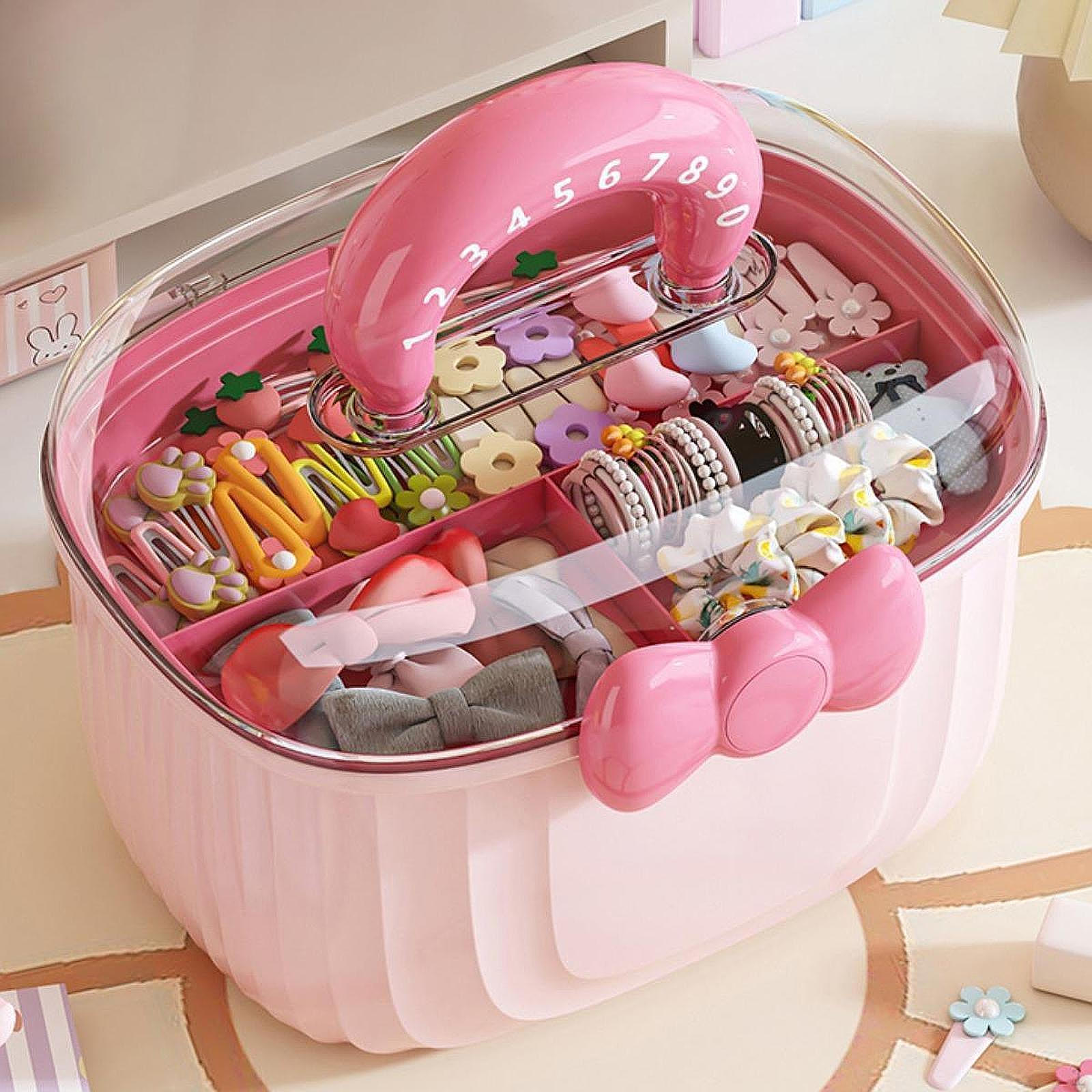 

Двухслойная коробка для заколок для волос, органайзер для заколок, ювелирных изделий, косметики для домашнего использования Small