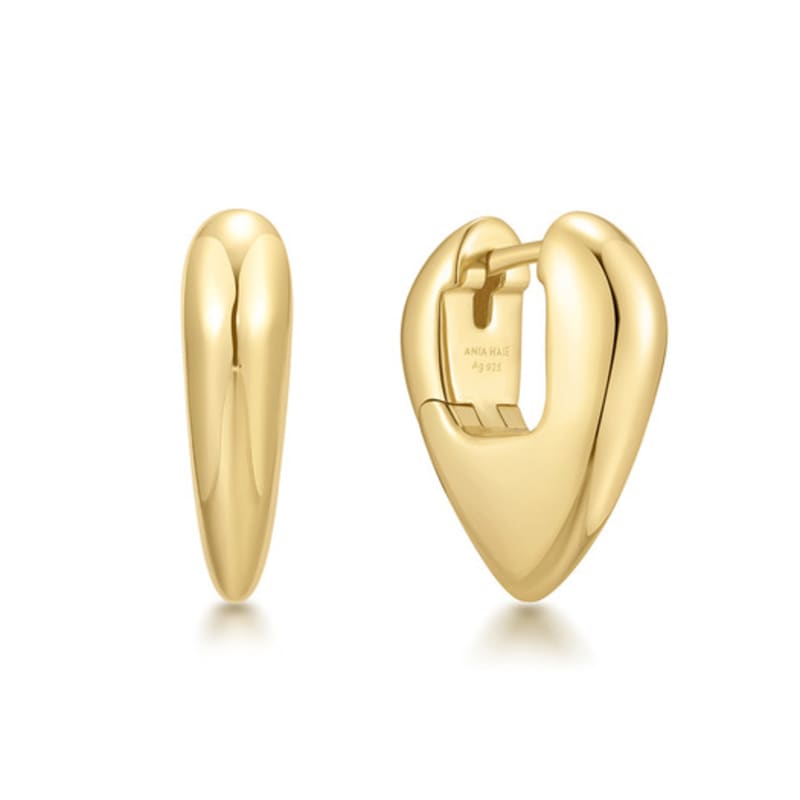 ANIA HAIE Gold Puppy Shield Huggie Hoop Earrings 925 Silver E067-10G