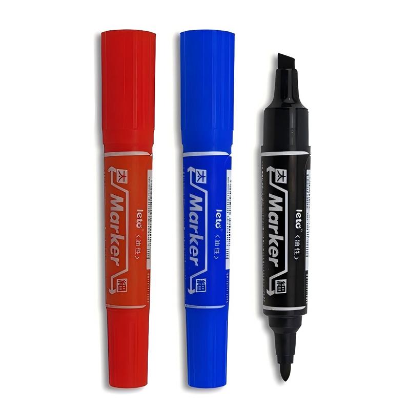 10pcs/set Twin Tip Colored Permanent Markers Fine Point Waterproof Oily Black Ink for Sketching Painting School Art Supplies