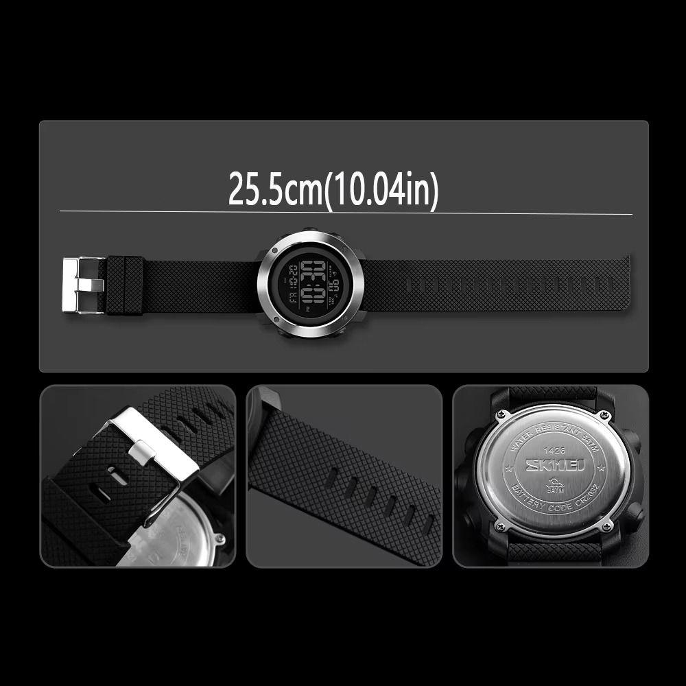 Simple Digital Sport Watch LED Display Electronic Watch Trendy Men's Watch Casual Wear