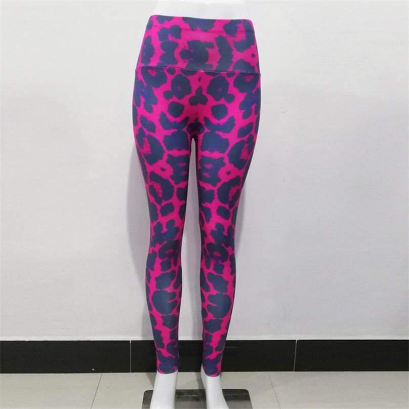Yogahose, hohe Taille, Leopardenmuster, Yogahose, Laufhose, elastische Sport-Fitnesshose