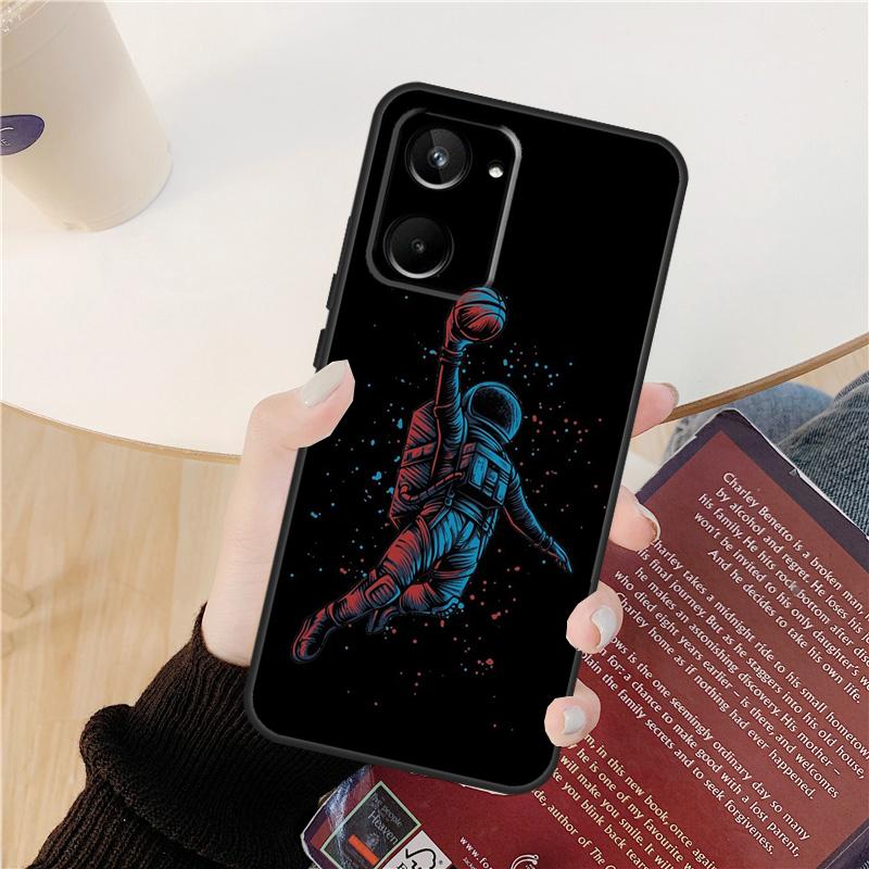 

Astronaut Slam Dunk Basketball Case For Realme C61 C67 C53 C55 C75 C51 C21Y C25S GT 6 6T 5 GT7 Pro 10 11 12 13 14 Pro Plus Realme GT6