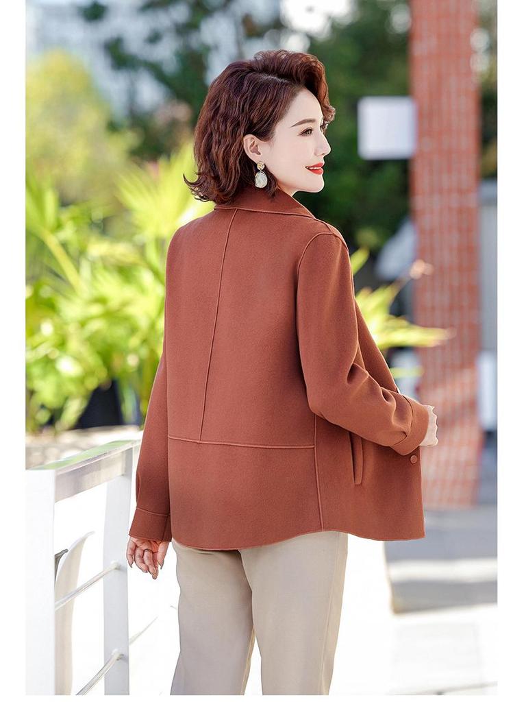 2025 Spring Woolen Coat for Middle-Aged Women - Stylish Short Top for Moms In Their 40s and 50s