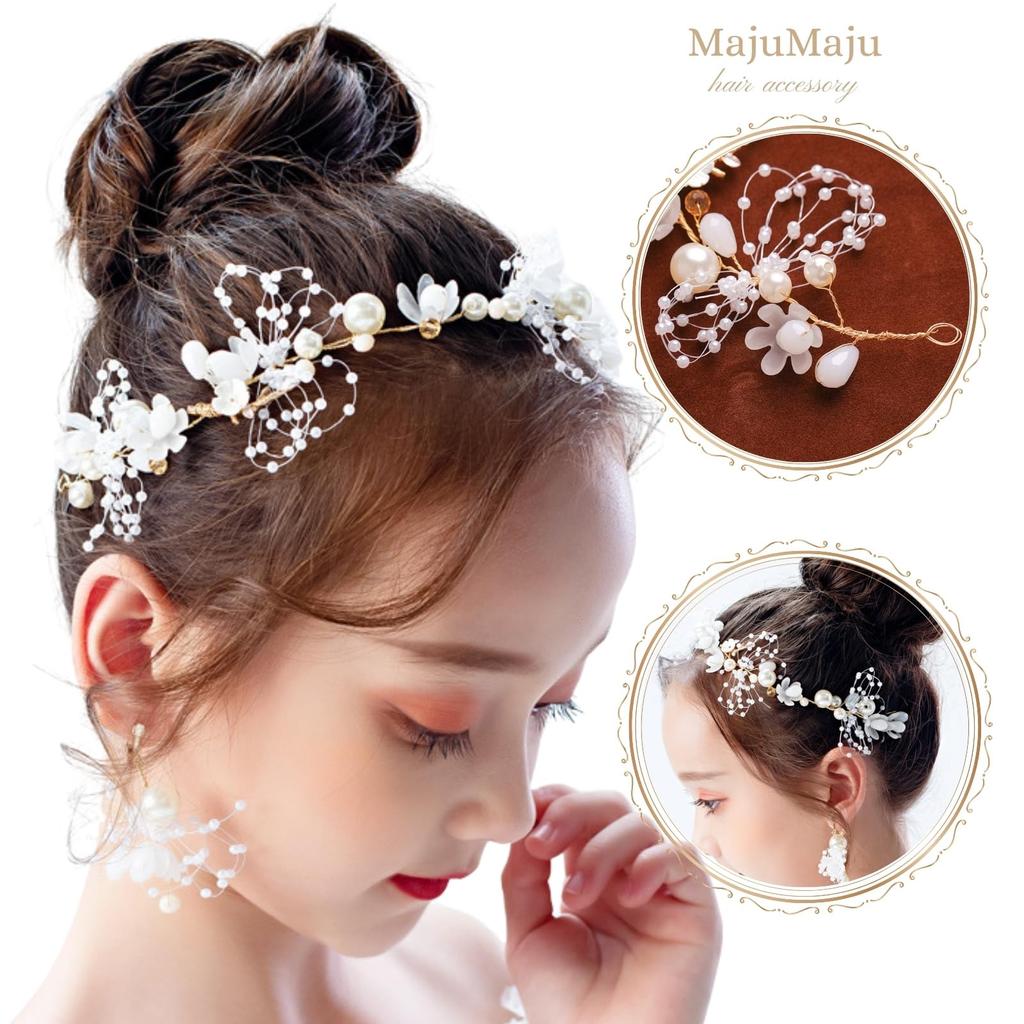Hair Accessories Piano Recital Head Dress Girls Children Handmade Arrangement Hair Ornament [MajuMaju] (B) (PHD18)