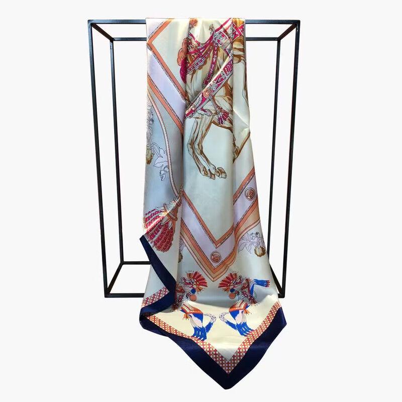 

SILKUEEN 100% Тутовый шелк Большой квадратный шарф 86см