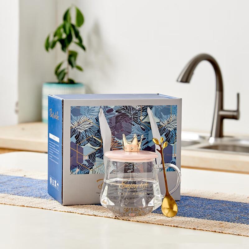 High Borosilicate Glass Mug with Crown Lid High Borosilicate Glass Single Cup (Crown Lid)