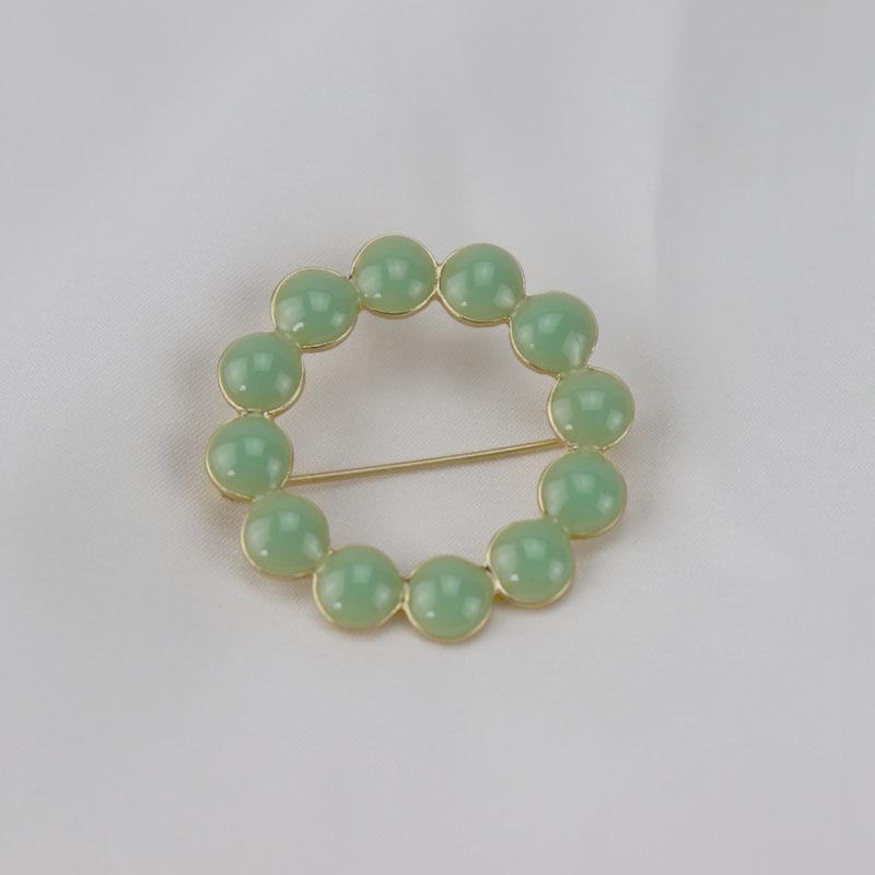 Japanese Designer Drop Glaze Enamel Tambourine Wreath Silk Scarf Buckle Cardigan Buckle Women'S Brooch Corsage Accessories