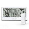 Baldr 8.5" Large Screen Weather Station RCC Atomic Alarm Clock Thermometer Hygrometer Moon Phases 100M Wireless Outside Forecast
