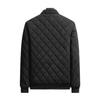 Men Autumn Winter Diamond Pattern Fleece Lined Casual Jacket Youth Plus Size Warm Jacket