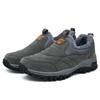 Mens Warm Fleece-Lined Slip-On Cotton Shoes Winter Outdoor Casual Sneakers