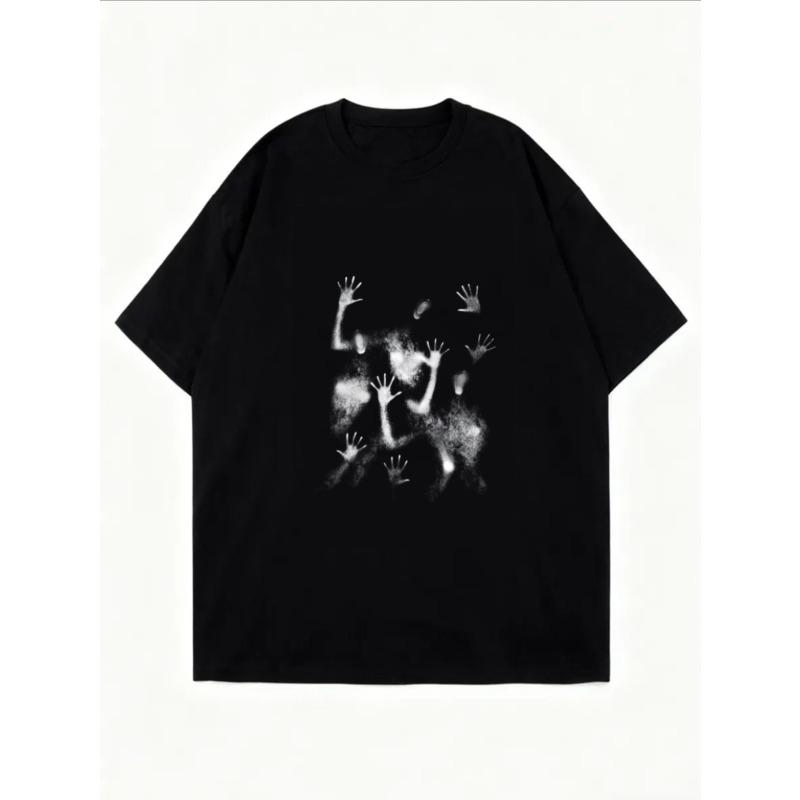 White Oversized T Shirt With Sparkle Floral Print For Casual Wear