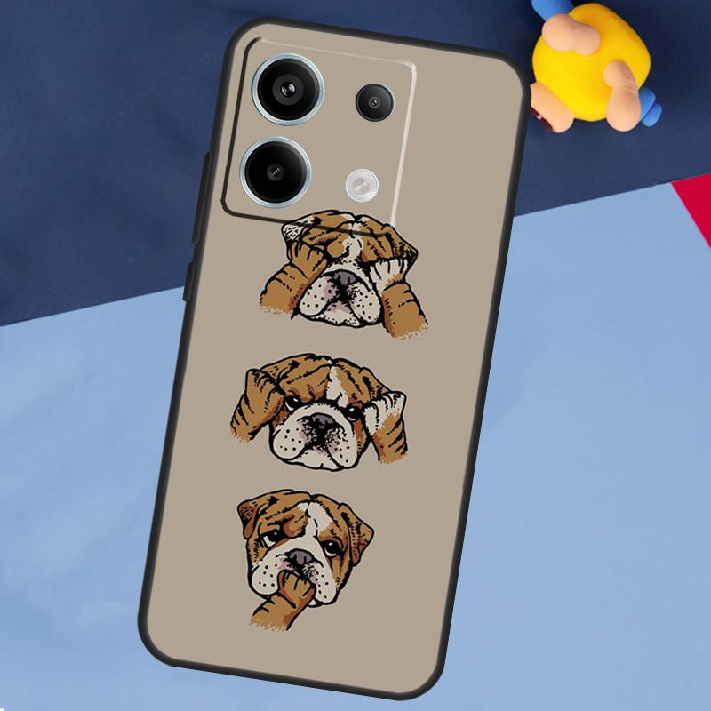 British Bulldog Case For Xiaomi Redmi Note 13 Pro 12 11 8 9 10 Redmi Note 12S 11S 10S 9S 10C 12C 13C Cover