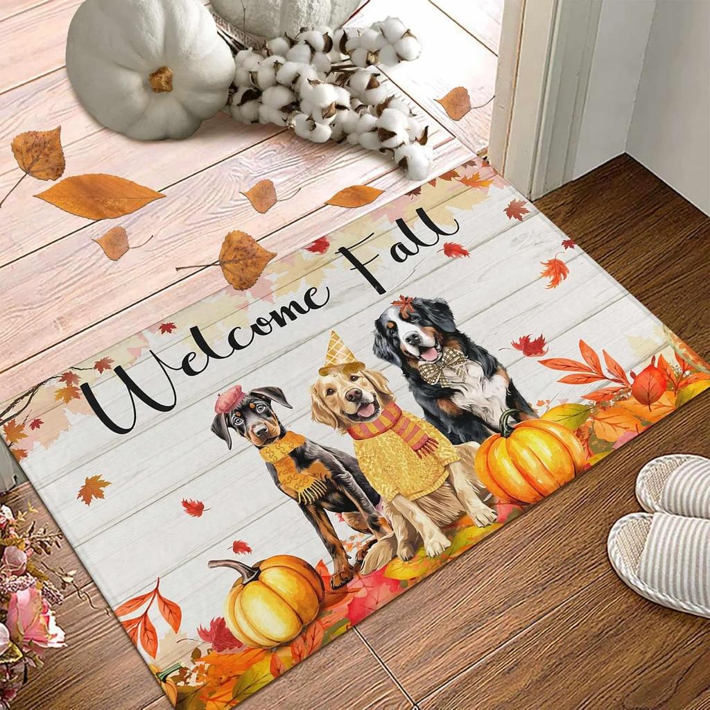 Hello, Pumpkin Rug. Autumn Thanksgiving Door Mat. Soft And Slip-Resistant Indoor Entrance Floor Mat For Home Decoration.