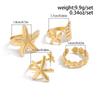 4Pcs/Set Starfish Scallop Adjustable Open Rings for Women Trendy Geometric Ring Summer Beach Jewelry Accessory